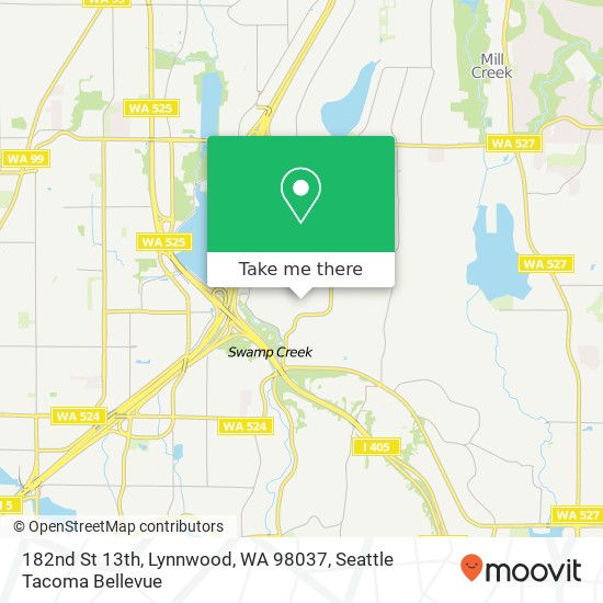 Mapa de 182nd St 13th, Lynnwood, WA 98037