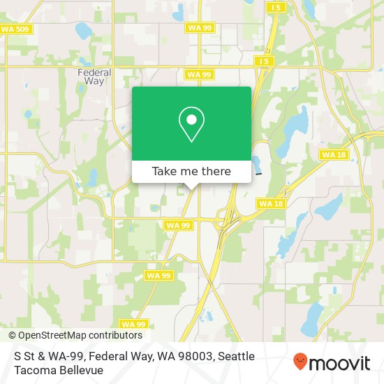 S St & WA-99, Federal Way, WA 98003 map