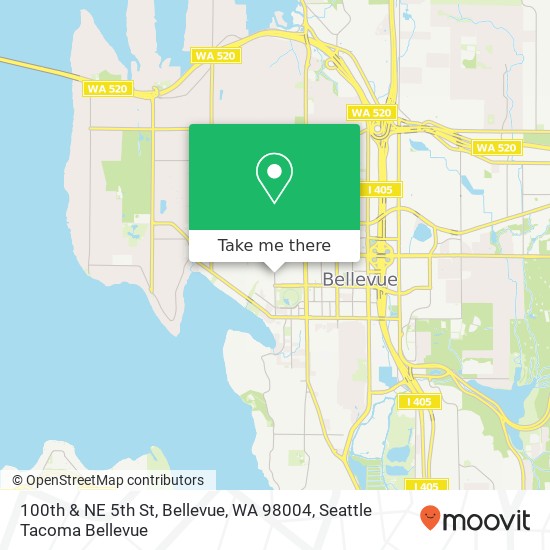 Mapa de 100th & NE 5th St, Bellevue, WA 98004