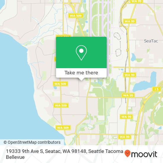 Mapa de 19333 9th Ave S, Seatac, WA 98148