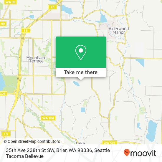 Mapa de 35th Ave 238th St SW, Brier, WA 98036