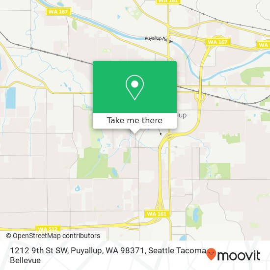 Mapa de 1212 9th St SW, Puyallup, WA 98371