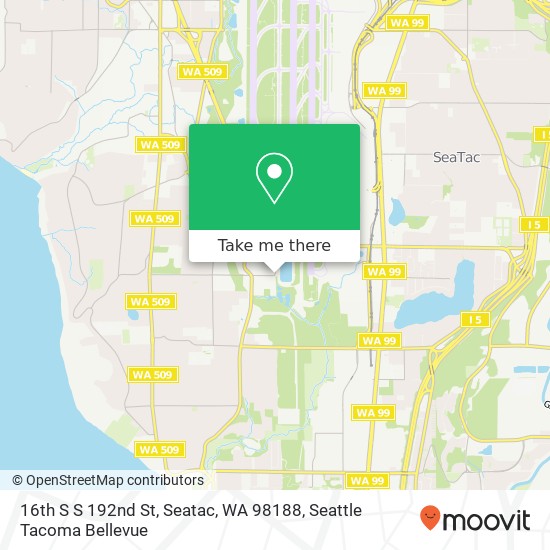 Mapa de 16th S S 192nd St, Seatac, WA 98188