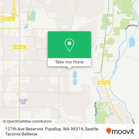 Mapa de 127th Ave Reservoir, Puyallup, WA 98374