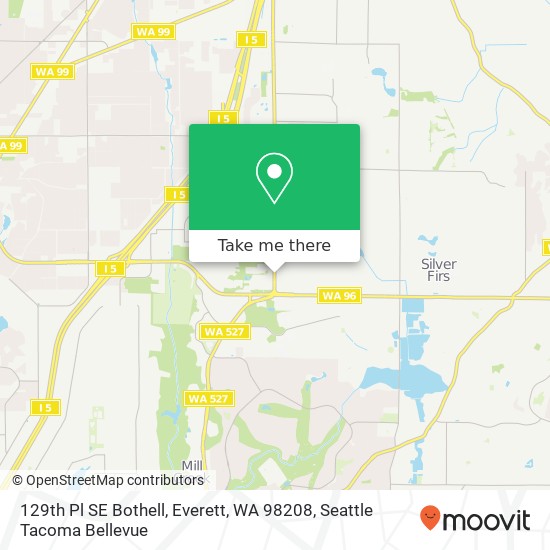 Mapa de 129th Pl SE Bothell, Everett, WA 98208