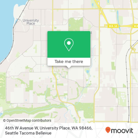 46th W Avenue W, University Place, WA 98466 map