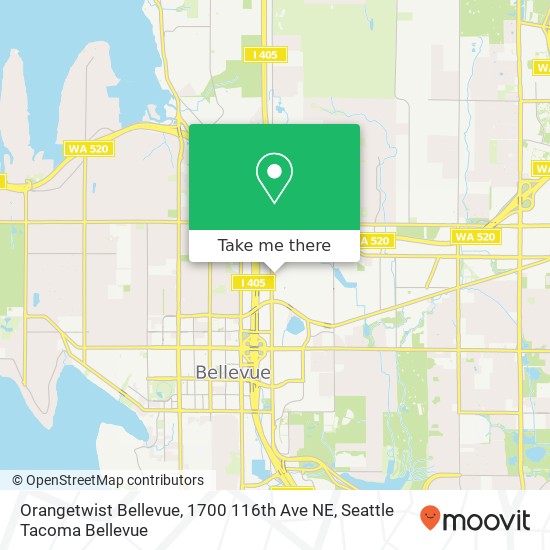 Mapa de Orangetwist Bellevue, 1700 116th Ave NE