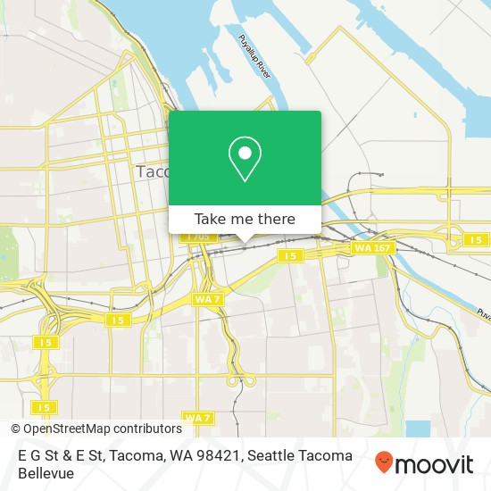 Mapa de E G St & E St, Tacoma, WA 98421