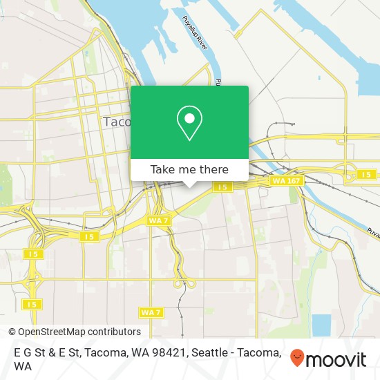 Mapa de E G St & E St, Tacoma, WA 98421