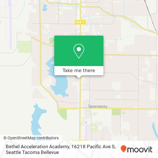 Mapa de Bethel Acceleration Academy, 16218 Pacific Ave S