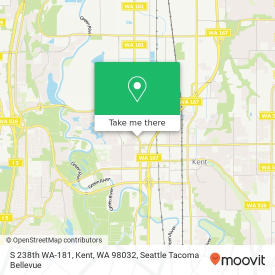 S 238th WA-181, Kent, WA 98032 map