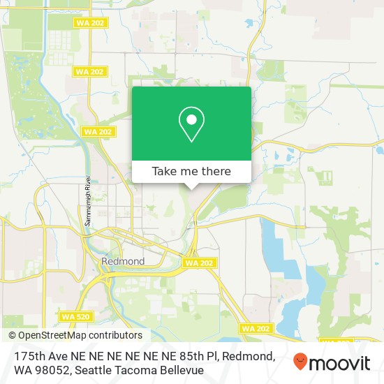 Mapa de 175th Ave NE NE NE NE NE NE 85th Pl, Redmond, WA 98052