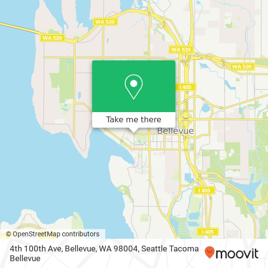 Mapa de 4th 100th Ave, Bellevue, WA 98004