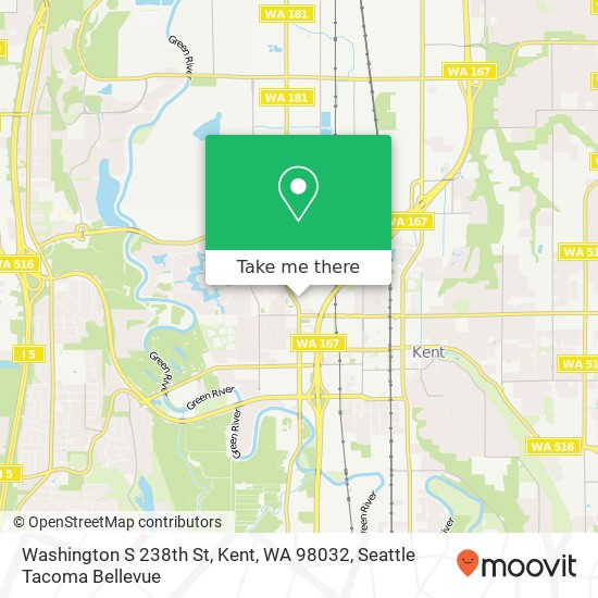 Washington S 238th St, Kent, WA 98032 map