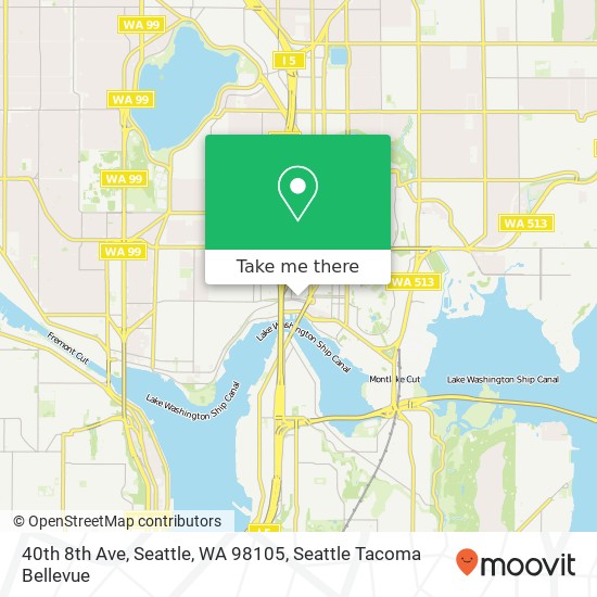 40th 8th Ave, Seattle, WA 98105 map