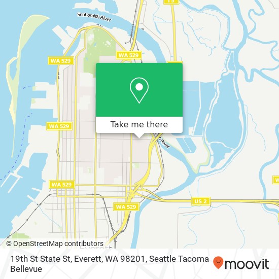 19th St State St, Everett, WA 98201 map