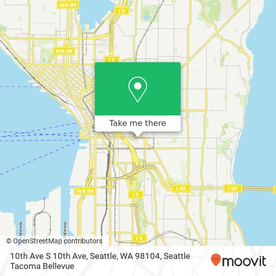 Mapa de 10th Ave S 10th Ave, Seattle, WA 98104