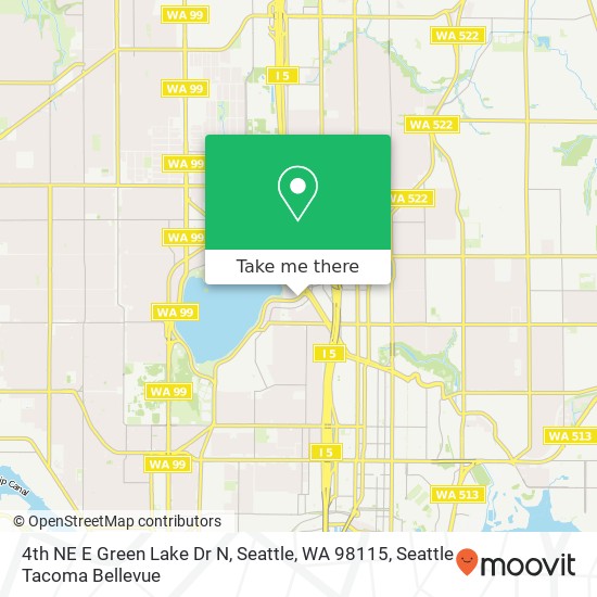 Mapa de 4th NE E Green Lake Dr N, Seattle, WA 98115