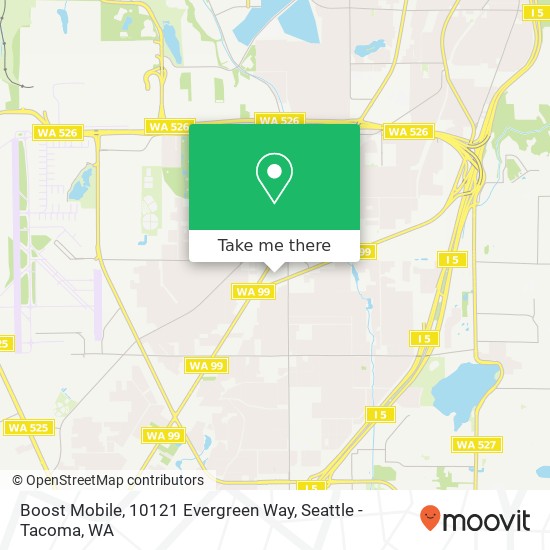 Mapa de Boost Mobile, 10121 Evergreen Way