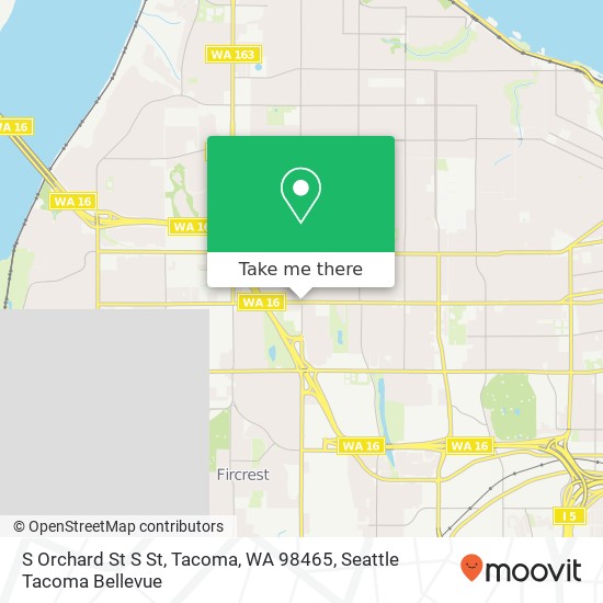 Mapa de S Orchard St S St, Tacoma, WA 98465