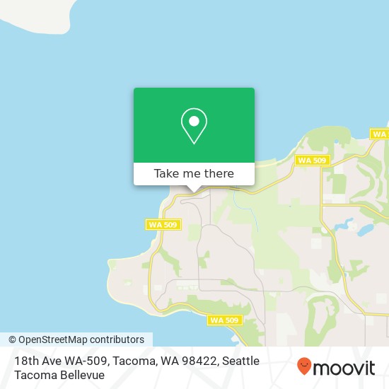 Mapa de 18th Ave WA-509, Tacoma, WA 98422