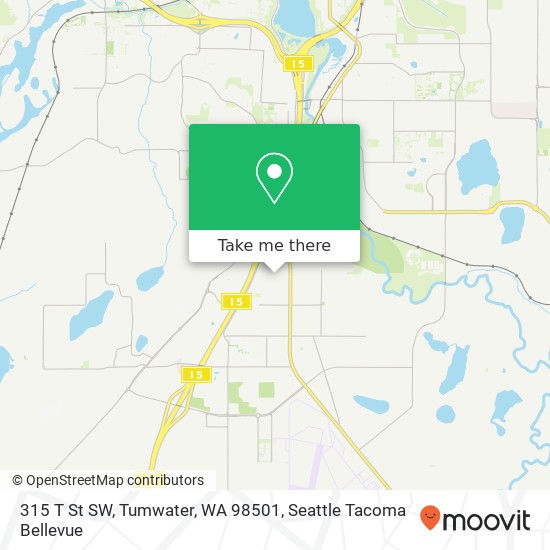 Mapa de 315 T St SW, Tumwater, WA 98501