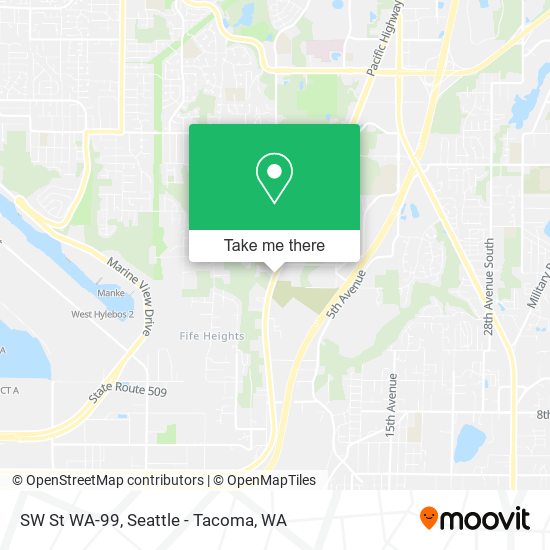 SW St WA-99 map