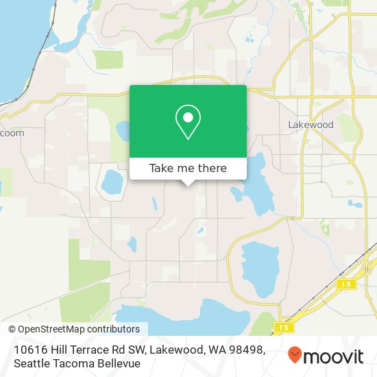 Mapa de 10616 Hill Terrace Rd SW, Lakewood, WA 98498