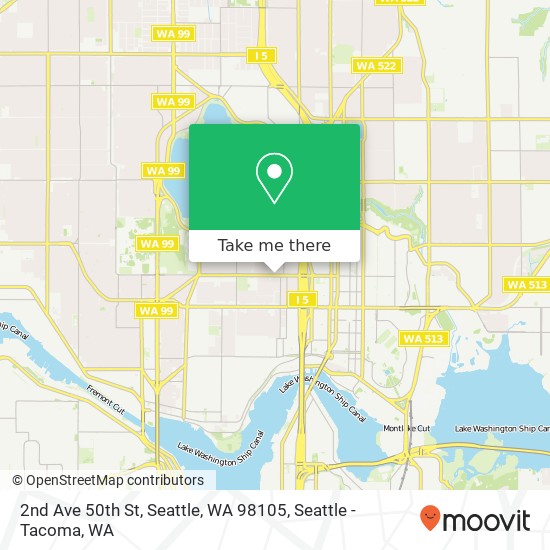 Mapa de 2nd Ave 50th St, Seattle, WA 98105