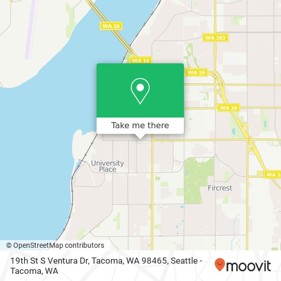 Mapa de 19th St S Ventura Dr, Tacoma, WA 98465