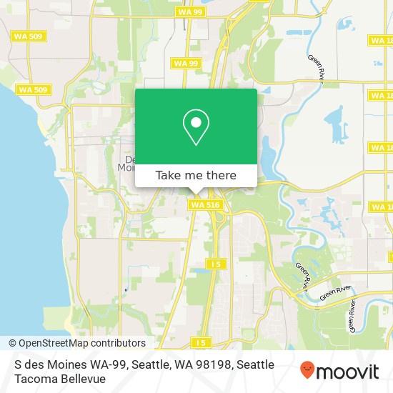 Mapa de S des Moines WA-99, Seattle, WA 98198