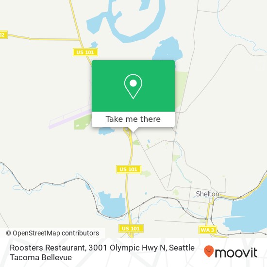 Mapa de Roosters Restaurant, 3001 Olympic Hwy N