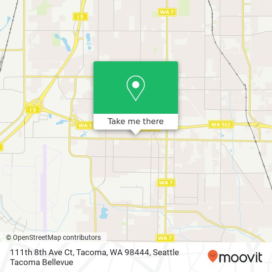 Mapa de 111th 8th Ave Ct, Tacoma, WA 98444