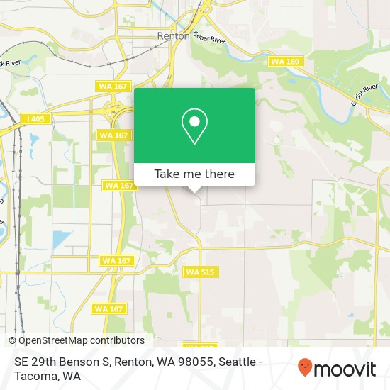 Mapa de SE 29th Benson S, Renton, WA 98055