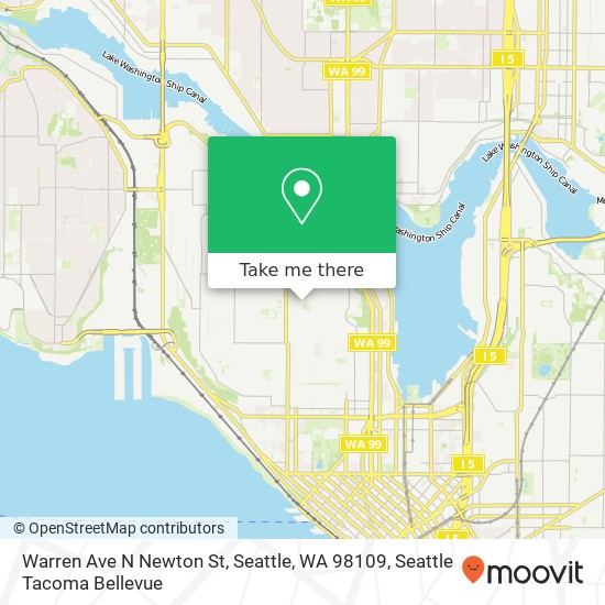 Mapa de Warren Ave N Newton St, Seattle, WA 98109