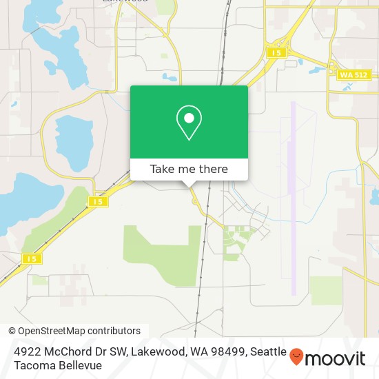 Mapa de 4922 McChord Dr SW, Lakewood, WA 98499