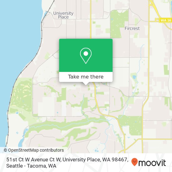 51st Ct W Avenue Ct W, University Place, WA 98467 map