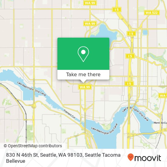 Mapa de 830 N 46th St, Seattle, WA 98103
