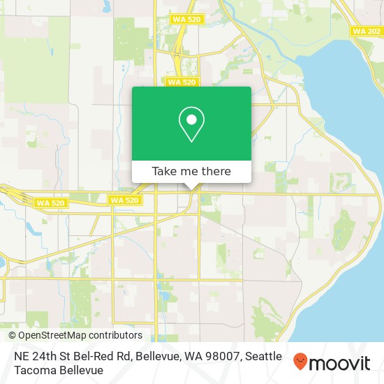 Mapa de NE 24th St Bel-Red Rd, Bellevue, WA 98007