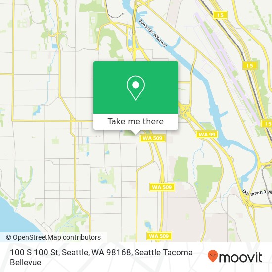 Mapa de 100 S 100 St, Seattle, WA 98168