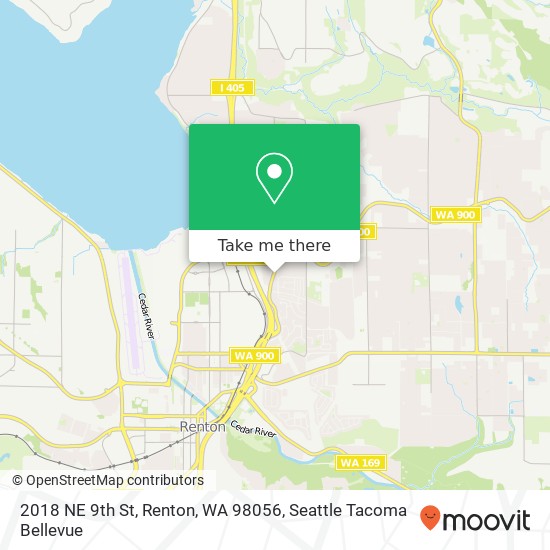 Mapa de 2018 NE 9th St, Renton, WA 98056