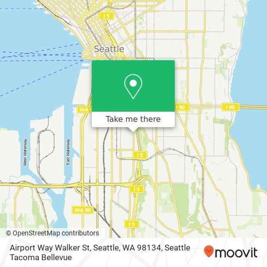 Mapa de Airport Way Walker St, Seattle, WA 98134