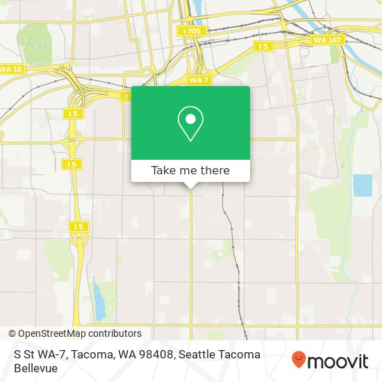 Mapa de S St WA-7, Tacoma, WA 98408