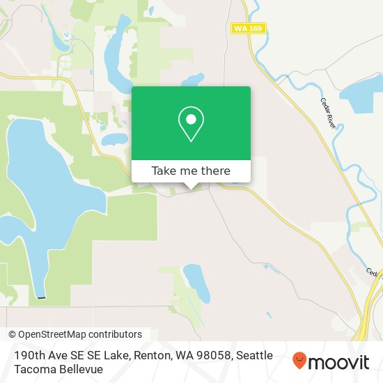 Mapa de 190th Ave SE SE Lake, Renton, WA 98058