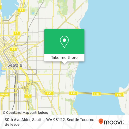 Mapa de 30th Ave Alder, Seattle, WA 98122