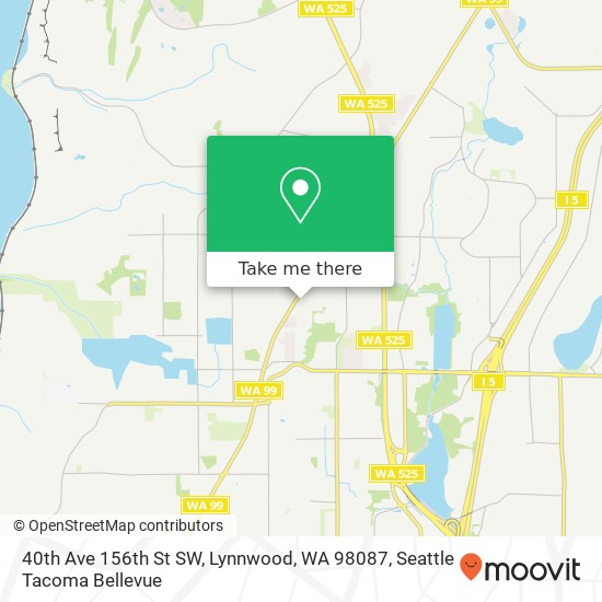 Mapa de 40th Ave 156th St SW, Lynnwood, WA 98087