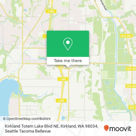 Kirkland Totem Lake Blvd NE, Kirkland, WA 98034 map