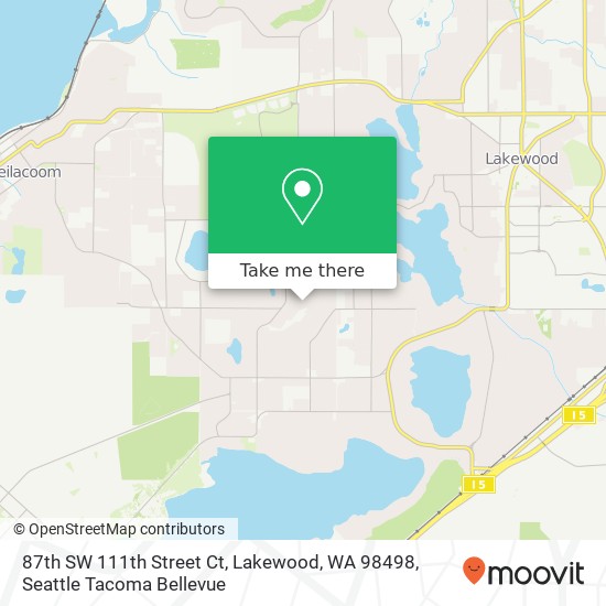 Mapa de 87th SW 111th Street Ct, Lakewood, WA 98498