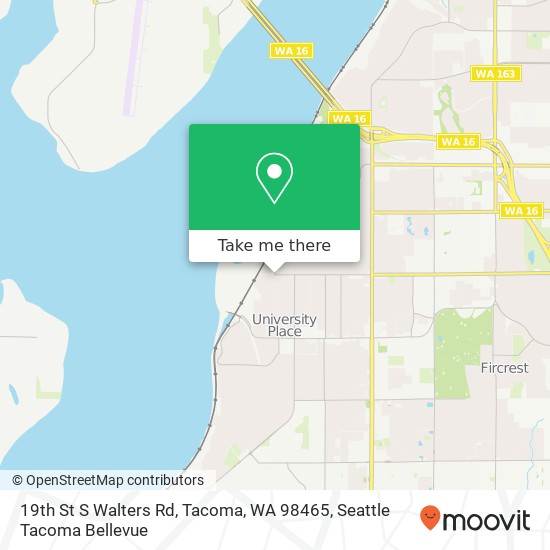 Mapa de 19th St S Walters Rd, Tacoma, WA 98465