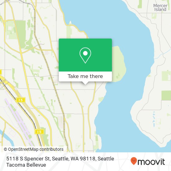 Mapa de 5118 S Spencer St, Seattle, WA 98118